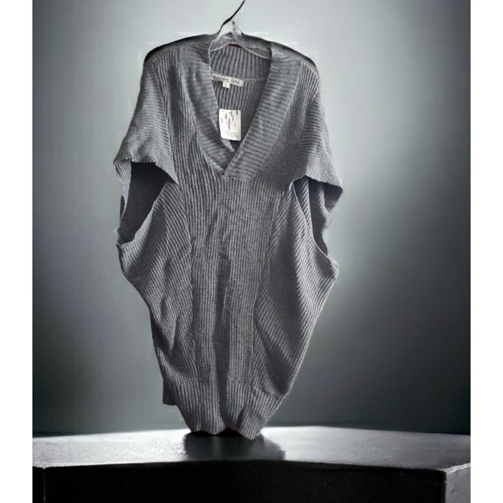 California Gypsy Boho Oversized Sweater Vest Poncho Lagenlook Top M